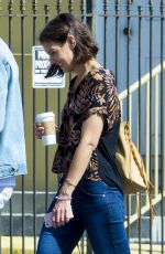 KATIE HOLMES Shows Engagement Diamond Ring Out in New Orleans 10/30/2018