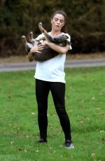 KATIE PRICE Trains Her Dog at a Park in Brighton 11/25/2018