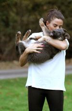 KATIE PRICE Trains Her Dog at a Park in Brighton 11/25/2018