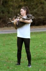 KATIE PRICE Trains Her Dog at a Park in Brighton 11/25/2018