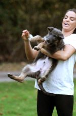 KATIE PRICE Trains Her Dog at a Park in Brighton 11/25/2018