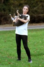 KATIE PRICE Trains Her Dog at a Park in Brighton 11/25/2018