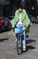 KENDALL JENNER Riding a Citi Bike Out in New York 11/03/2018