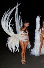 KIM, KOURTNEY and KHLOE KARDASHIAN and KENDALL and KYLIE JENNER as Angels for Halloween in Los Angeles 10/31/2018