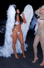 KIM, KOURTNEY and KHLOE KARDASHIAN and KENDALL and KYLIE JENNER as Angels for Halloween in Los Angeles 10/31/2018