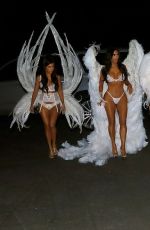 KIM, KOURTNEY and KHLOE KARDASHIAN and KENDALL and KYLIE JENNER as Angels for Halloween in Los Angeles 10/31/2018