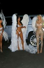 KIM, KOURTNEY and KHLOE KARDASHIAN and KENDALL and KYLIE JENNER as Angels for Halloween in Los Angeles 10/31/2018