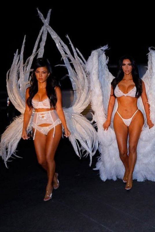 KIM, KOURTNEY and KHLOE KARDASHIAN and KENDALL and KYLIE JENNER as Victoria’s Secret Angels 10/31/2018