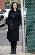 KRYSTN RITTER on the Set of Jessica Jone, Season 3 in New York 10/31/2018