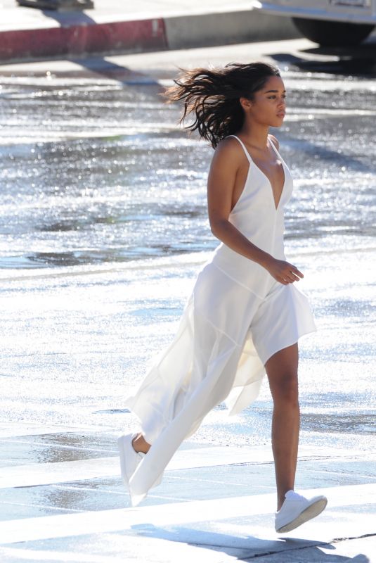 LAURA HARRIER on the Set of a Photoshoot in Los Angeles 11/04/2018