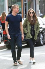 LILY COLLINS and Johnny Harper Out Shopping in Beverly Hills 11/13/2018