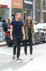 LILY COLLINS and Johnny Harper Out Shopping in Beverly Hills 11/13/2018