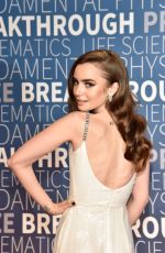 LILY COLLINS at 2019 Breakthrough Prize in Mountain View 11/04/2018