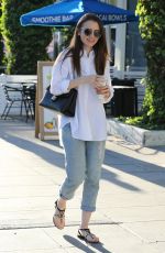 LILY COLLINS at a Nail Salon in Los Angeles 11/26/2018