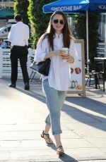 LILY COLLINS at a Nail Salon in Los Angeles 11/26/2018