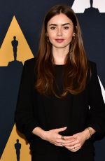 LILY COLLINS at Academy Nicholl Fellowships in Screenwriting Awards in Beverly Hills 11/08/2018