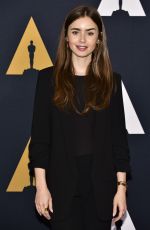 LILY COLLINS at Academy Nicholl Fellowships in Screenwriting Awards in Beverly Hills 11/08/2018