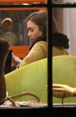 LILY COLLINS at Local Coffee Shop in Los Angeles 11/16/2018