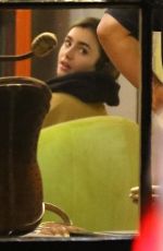 LILY COLLINS at Local Coffee Shop in Los Angeles 11/16/2018