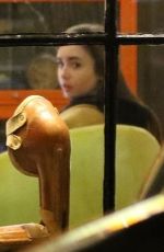 LILY COLLINS at Local Coffee Shop in Los Angeles 11/16/2018