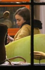 LILY COLLINS at Local Coffee Shop in Los Angeles 11/16/2018