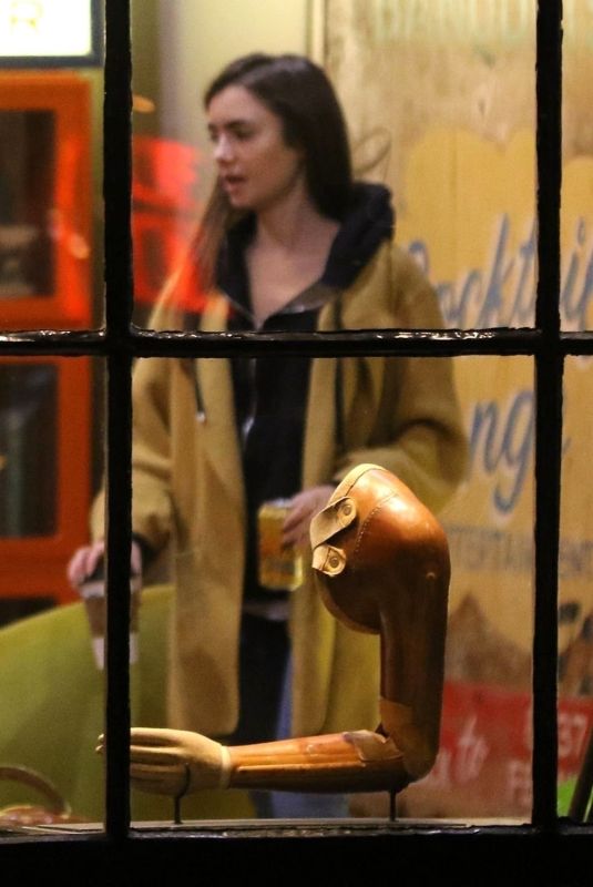 LILY COLLINS at Local Coffee Shop in Los Angeles 11/16/2018