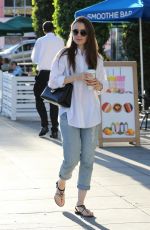 LILY COLLINS Leaves a Nail Salon in Los Angeles 11/26/2018