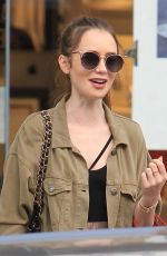 LILY COLLINS Out Shopping in Beverly Hills 11/27/2018