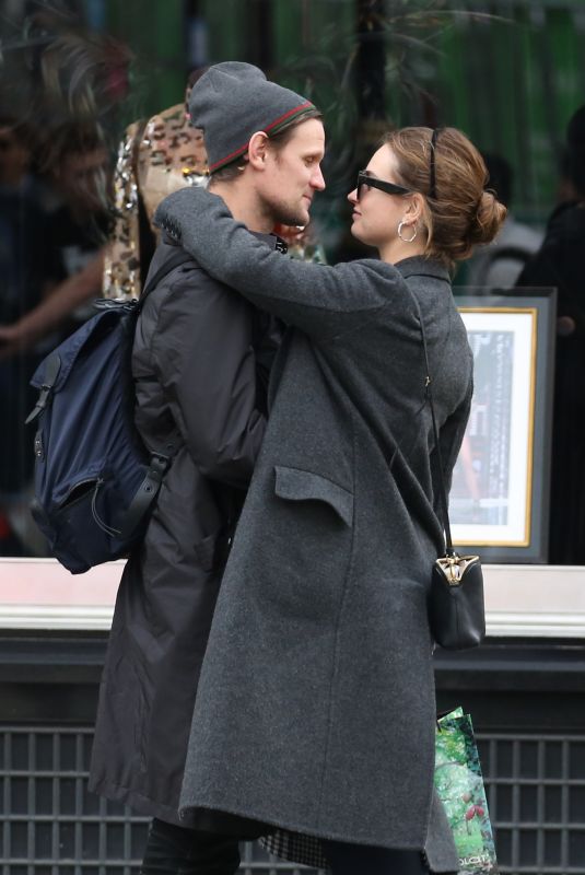 LILY JAMES and Matt Smith Leave Hush Restaurant in Mayfair 10/24/2018