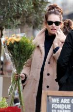 LILY JAMES Buying Flowers in Hampstead 11/09/2018