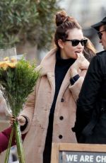 LILY JAMES Buying Flowers in Hampstead 11/09/2018