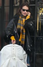 LILY JAMES Leaves Bowery Hotel in New York 11/17/2018