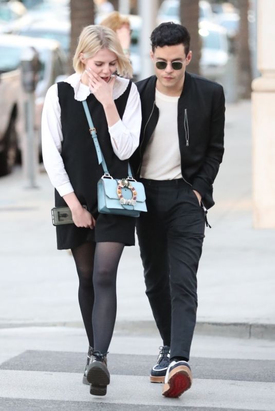 LUCY BOYNTON and Rami Malek Out in Beverly Hills 11/14/2018