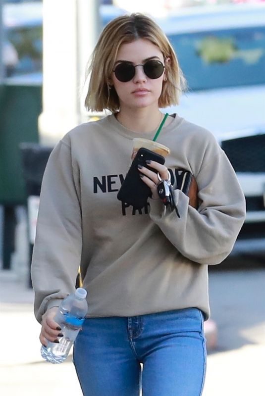 LUCY HALE Leaves Starbucks in Studio City 11/27/2018