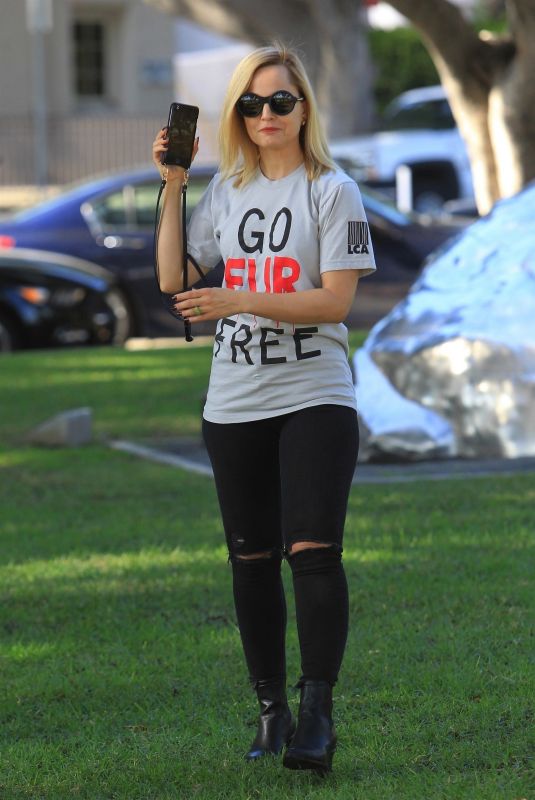 MENA SUVARI at Anti-fur Protest in Beverly Hills 11/23/2018