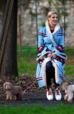 MICHELLE HUNZIKER Out with Her Dogs in Milan 11/21/2018