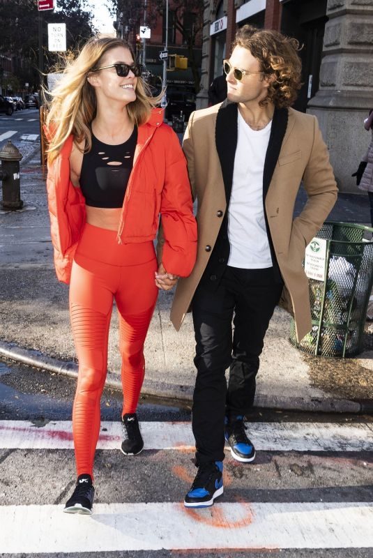 NINA AGDAL and Jack Brinkley-Cook Out in New York 11/16/2018