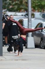 NINA DOBREV at Dogpound Gym in New York 11/03/2018