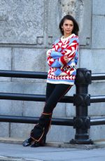 NINA DOBREV on the Set of a Photoshoot in New York 11/03/2018