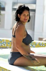 Pregnant MALIN ANDERSSON in Bikini on Vacation in Spain 11/07/2018