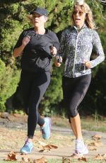 REESE WITHERSPOON Out Jogging in Brentwood 11/08/2018