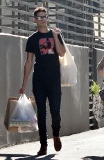 SARAH HYLAND and Wells Adams Shopping at Farmer
