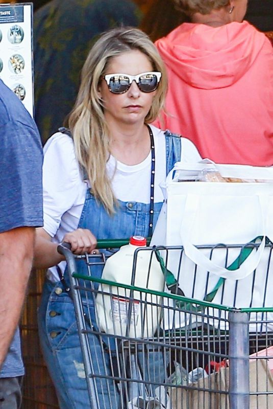 SARAH MICHELLE GELLAR Shopping at Bristol Farms in Santa Monica 11/10/2018