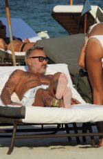 SHARON FONSECA in Bikini and Gianluca Vacchi at a Beach in Miami 11/20/2018