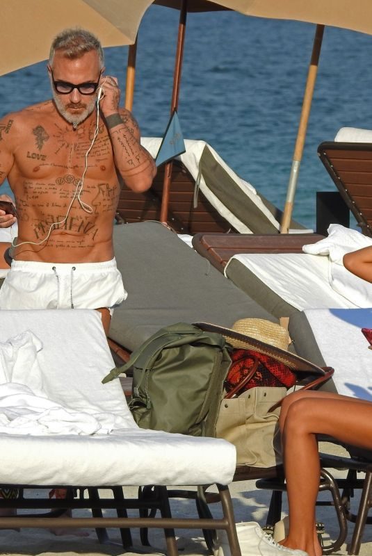 SHARON FONSECA in Bikini and Gianluca Vacchi at a Beach in Miami 11/20/2018
