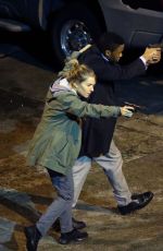 SIENNA MILLER on the Set of 17 Bridges in New York 11/16/2018