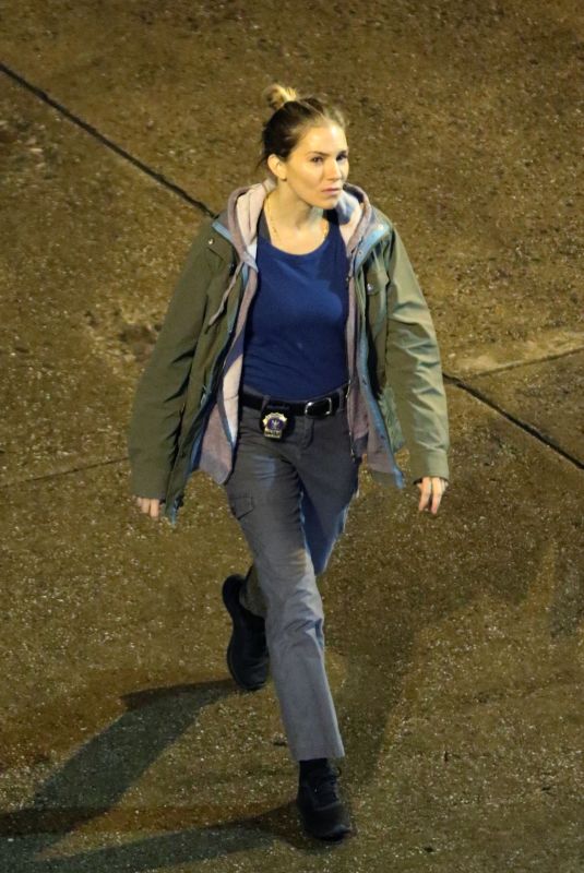 SIENNA MILLER on the Set of 17 Bridges in New York 11/16/2018