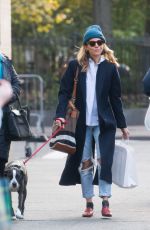 SIENNA MILLER Out with Her Dog in New York 11/19/2018