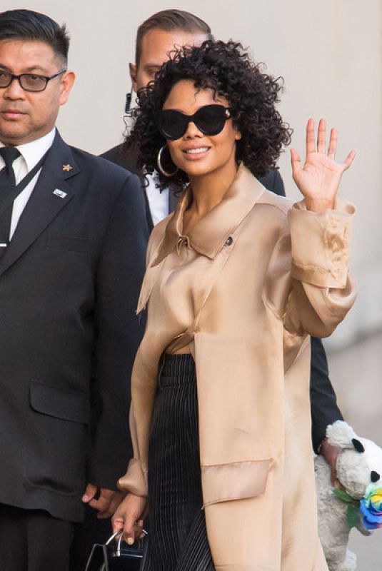 TESSA THOMPSON Arrives at Jimmy Kimmel Live in Los Angeles 11/14/2018