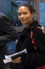 THANDIE NEWTON at LAX Airport in Los Angeles 11/01/2018